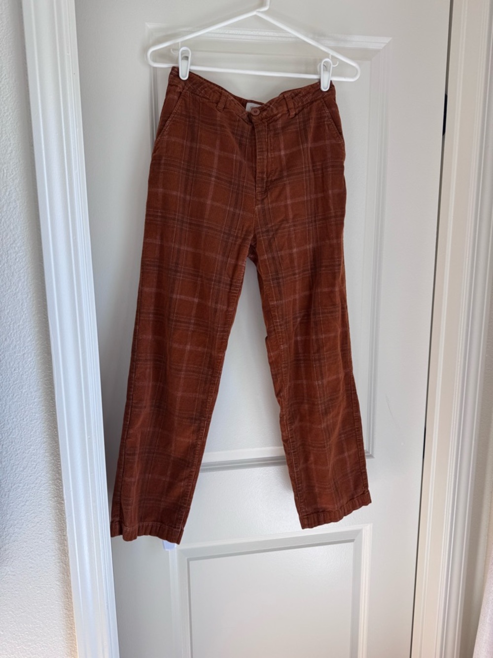 Brixton Rust Plaid Corduroy Pants